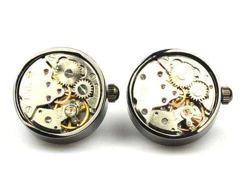 ARMANI INSPIRED BLACK GUN PLATED CUFFLINKS