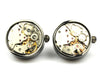 Black Round Steampunk Vintage Cufflinks