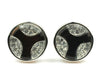 Crystal Platinum Plated brown cufflinks