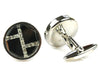 Rhinestone Platinum Plated grey cufflinks