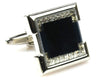Rhinestone Platinum Plated navy cufflinks