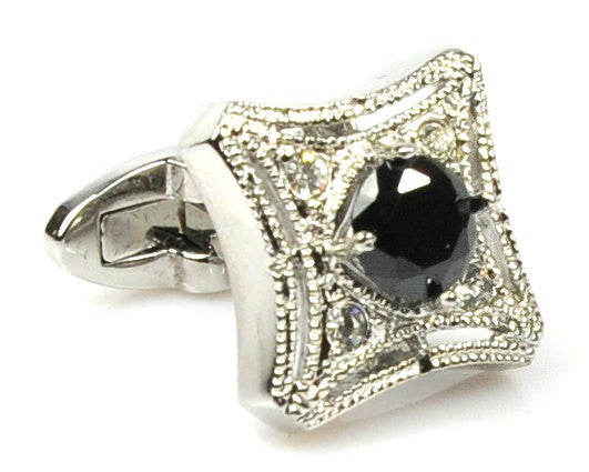 Exquisite Black Crystal Cufflinks