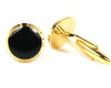 Round Black & Gold Cufflinks