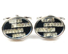 Crystal Blue Platinum Plated cufflinks