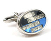 Crystal Blue Platinum Plated cufflinks