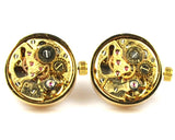 Gold Round Steampunk Vintage Cufflinks
