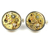 Silver Round Steampunk Vintage Cufflinks