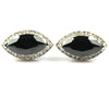 Black silver cufflinks with crystals