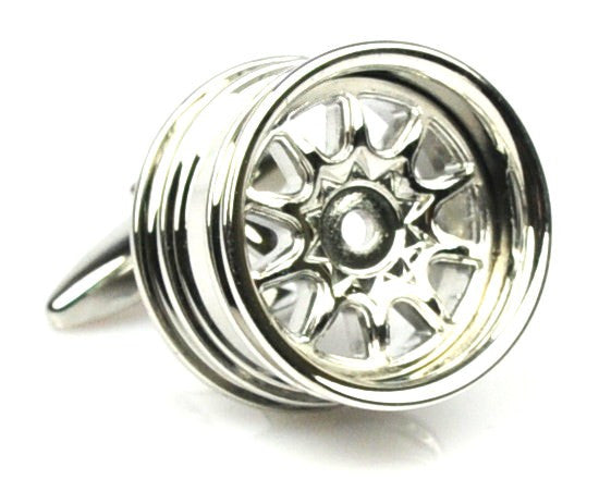 Platinum Wheel Cufflinks