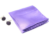 Purple Tie, handkerchief, cufflinks, 100% Silk