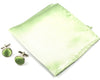 Green Tie, handkerchief, cufflinks, 100% Silk