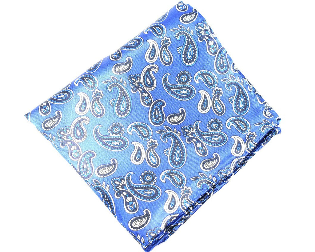 Blue handkerchief, handmade 100% Silk