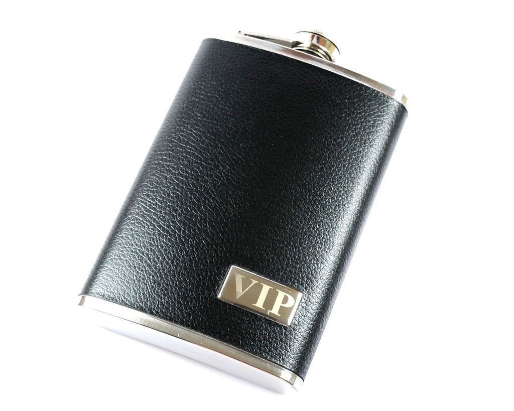 VIP LEATHER STAINLESS STEEL HIP FLASK