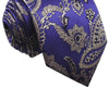 Floral Blue Khaki Tie, 100% Silk