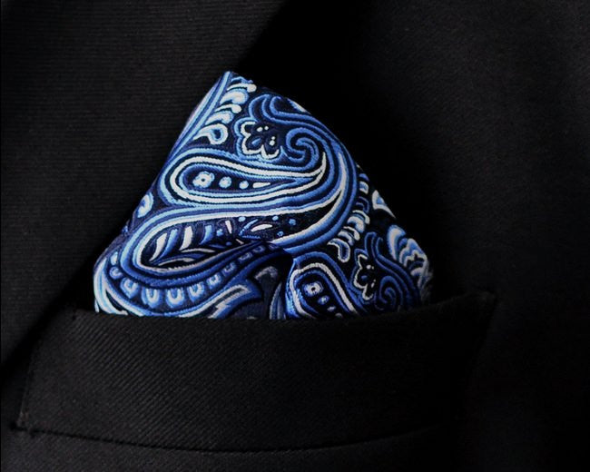 Paisley Floral Blue Handkerchief