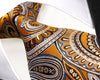 Paisley Floral Gold Tie, 100% Silk