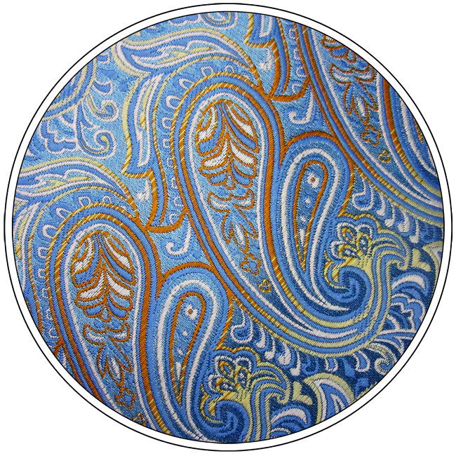 Paisley Blue Orange Handkerchief