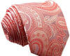 Paisley Orange Pink Tie, 100% Silk