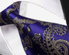 Floral Blue Khaki Tie, 100% Silk