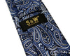 Paisley Floral Blue Tie, 100% Silk