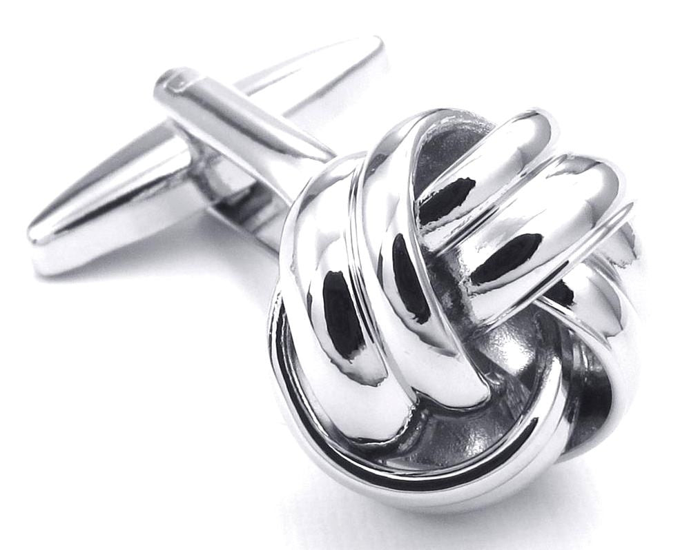 Silver Love Knot Cufflinks and Studs Set