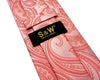 Paisley Orange Pink Tie, 100% Silk