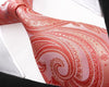 Paisley Orange Pink Tie, 100% Silk