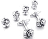 Silver Love Knot Cufflinks and Studs Set