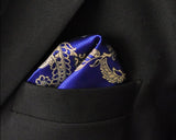 Paisley Navy Gold Handkerchief