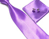 Purple Tie, handkerchief, cufflinks, 100% Silk