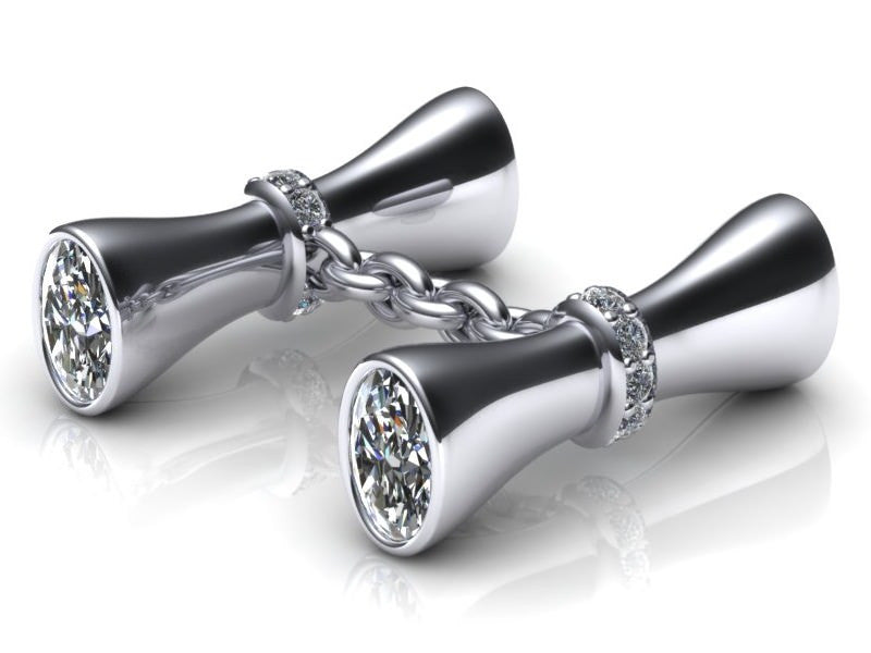 Marquise Design Diamond Cufflinks