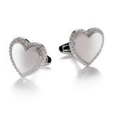 Mirror Heart silver Cufflinks