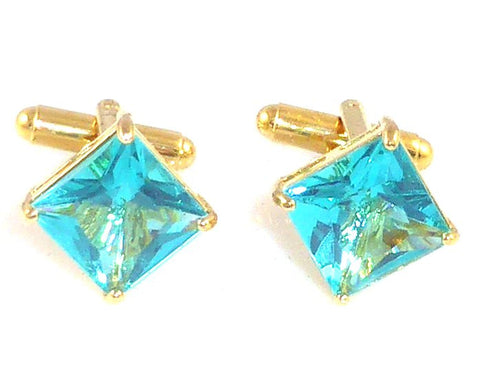 Blue Sapphire Princess Cut Cufflinks