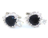 Black Sapphire Heart Cut Charms Cufflinks