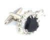 Black Sapphire Heart Cut Charms Cufflinks