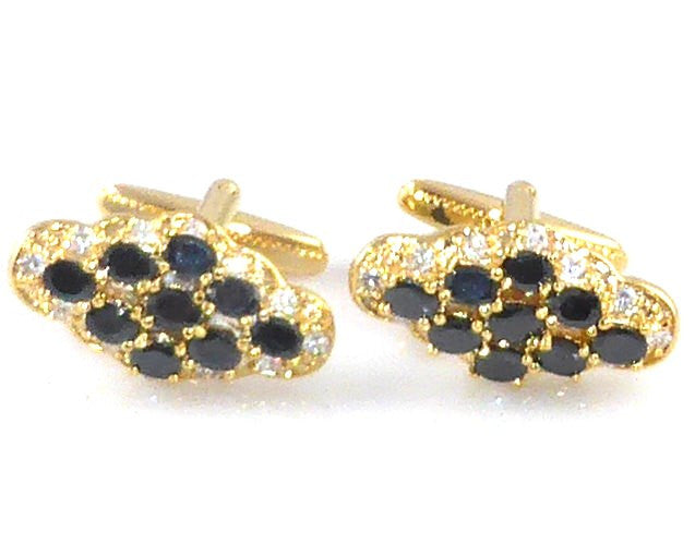 Black Sapphire Oval Cut Charms Cuffinks