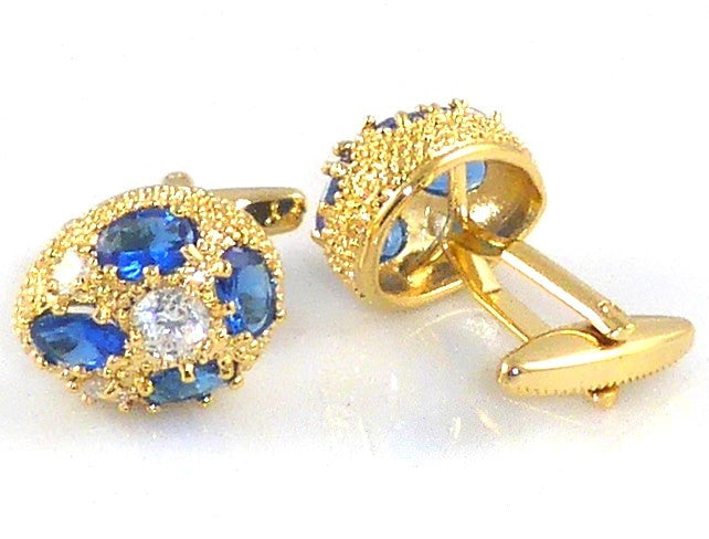 Royal Blue Sapphire Topaz Cufflinks
