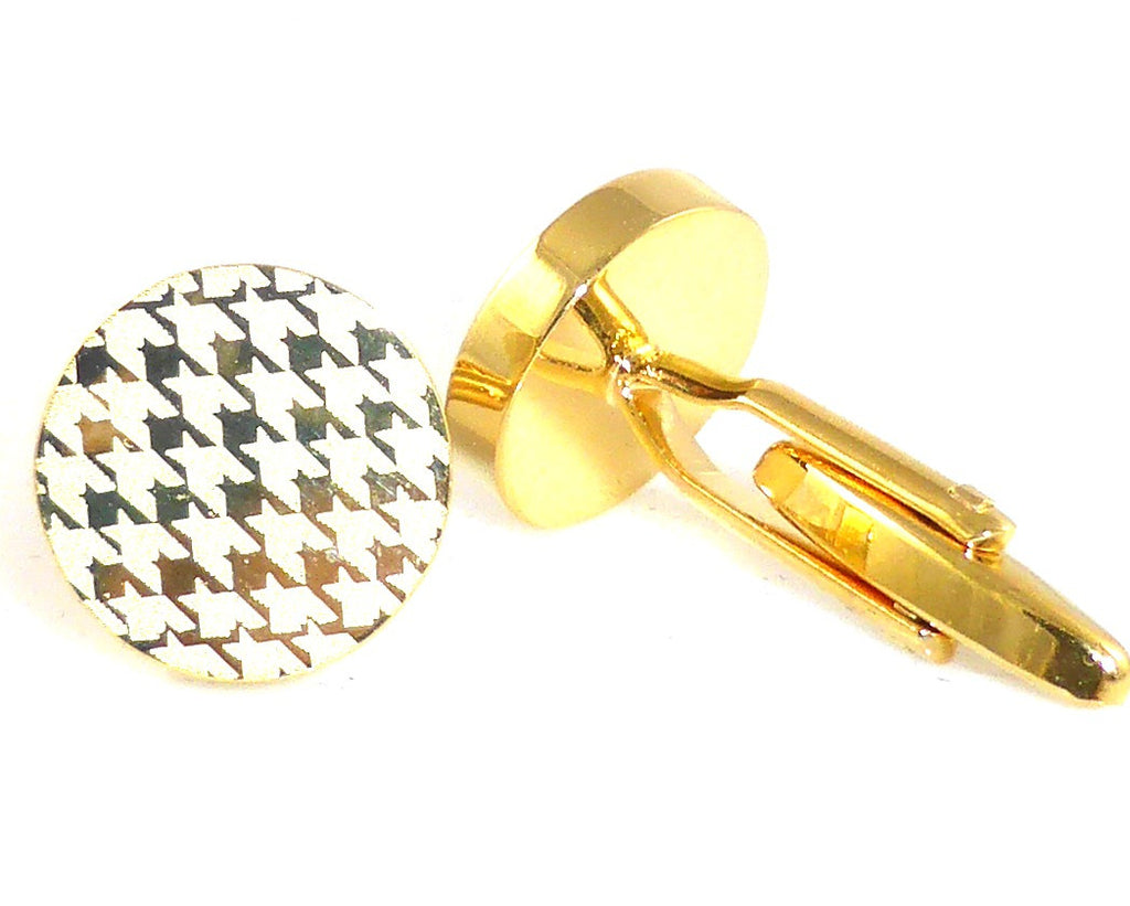 Locket Round light-gold cufflinks
