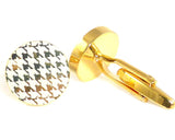 Locket Round light-gold cufflinks