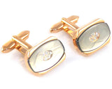 Oval crystal onyx rose gold cufflinks