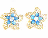 Blue Sapphire Star Flower Cufflinks