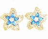 Blue Sapphire Star Flower Cufflinks