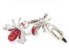 Red bee white crystal cufflinks