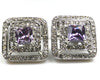 Purple Rhinestone Square Cufflinks