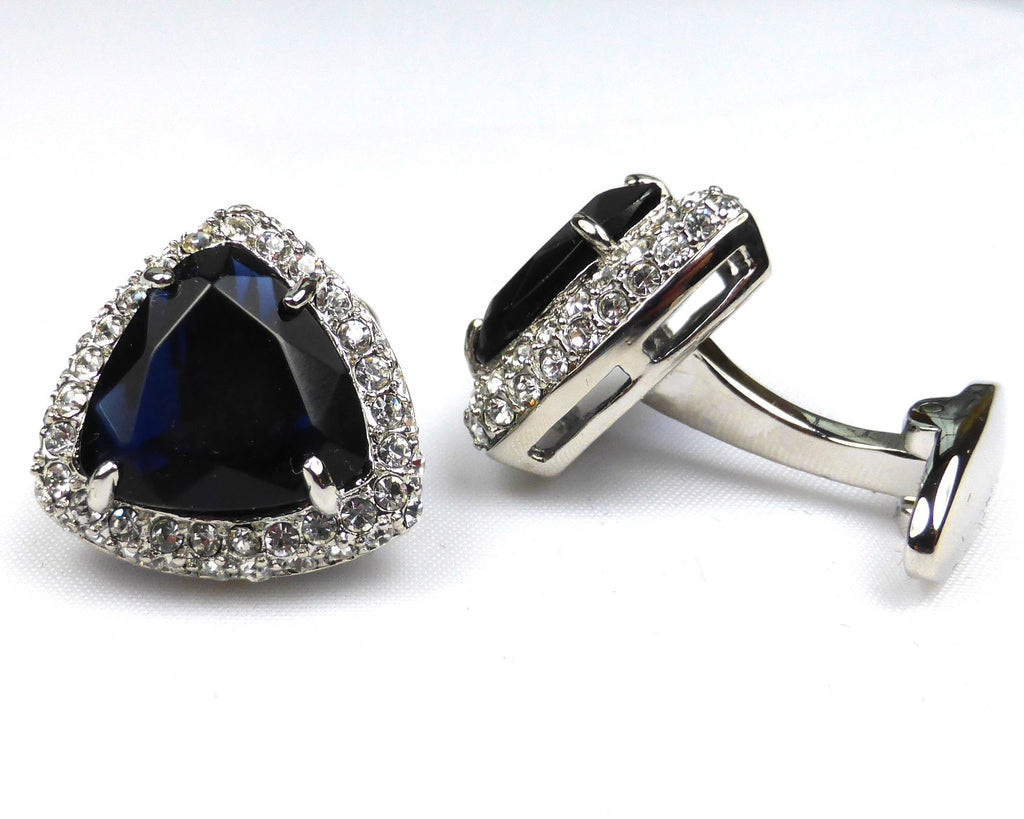 Soft Triangle Crystal Cufflinks