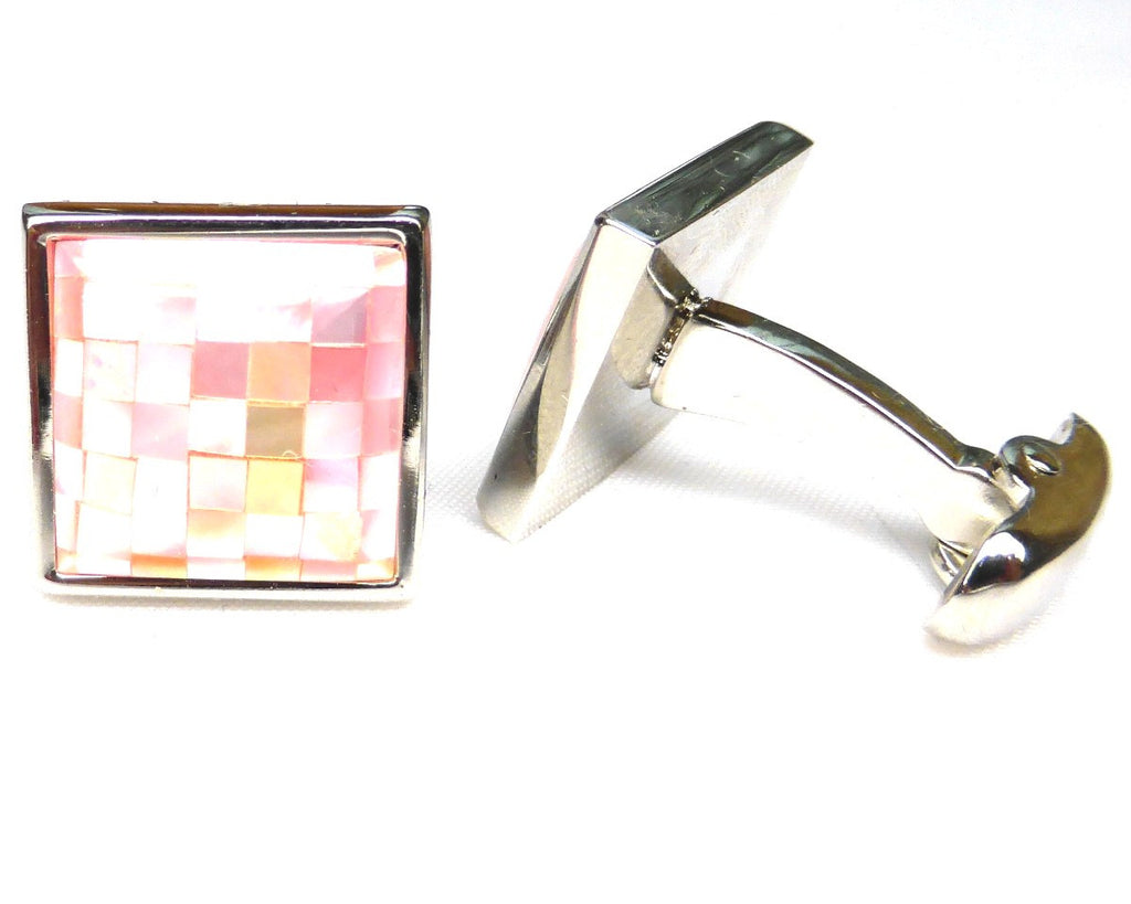 Pink Shell Mosaic Cufflinks