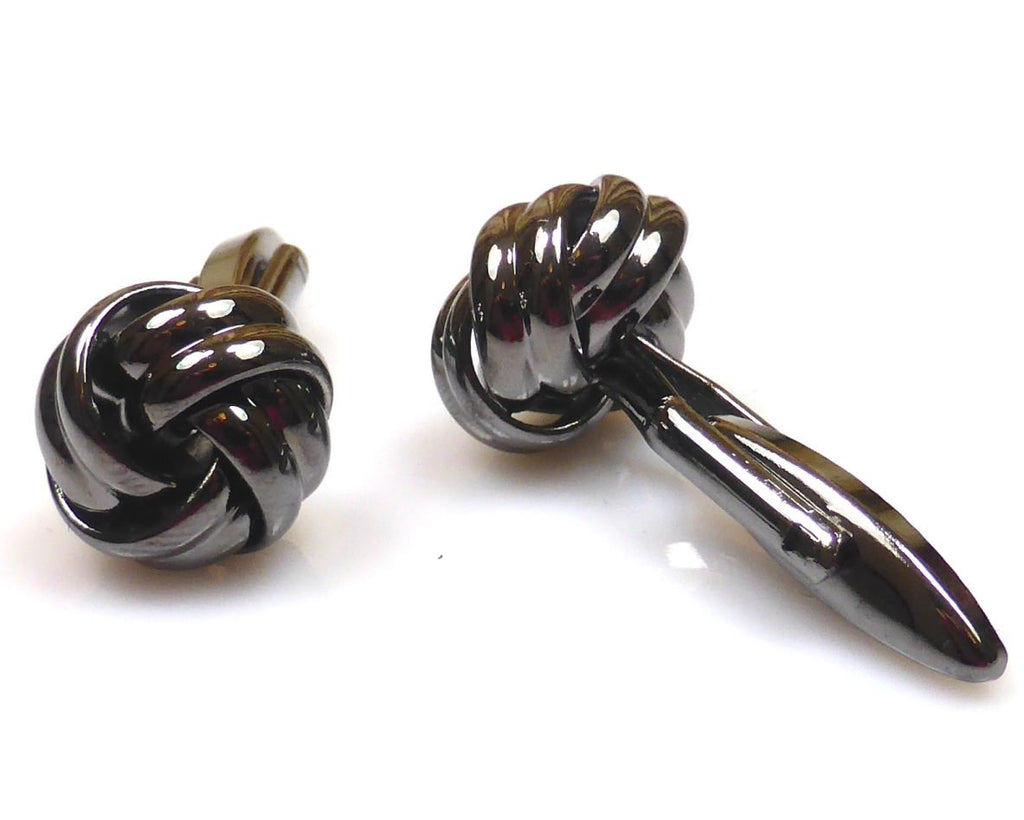 Love Knot black gun plated Cufflinks