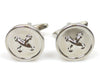 Button silver plated cufflinks