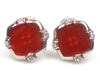 Red Button silver plated cufflinks