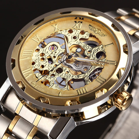 Forsining 3d Logo Royal Black Gold Mechanical Watch